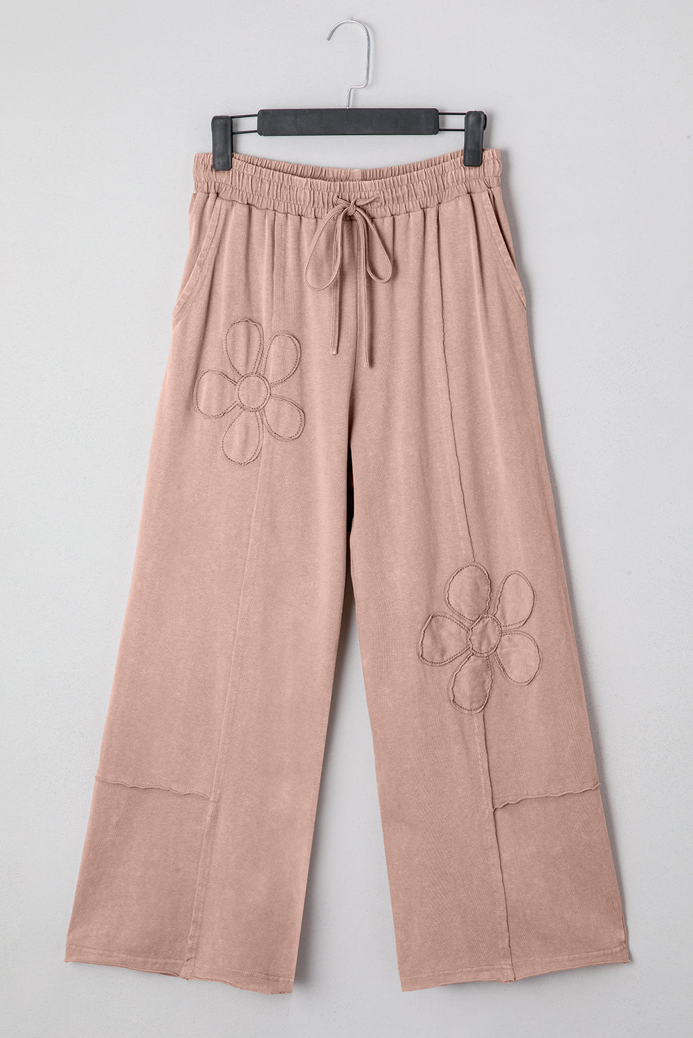 100% Cotton Flower Patch Mineral Washed Cropped Wide Leg Pants