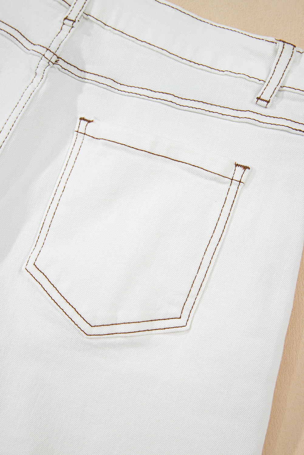 98% Cotton White Raw Hem High Waist Denim Shorts